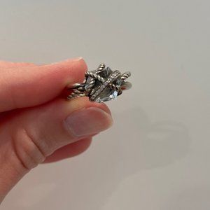 David Yurman White Topaz Cable Wrap Ring